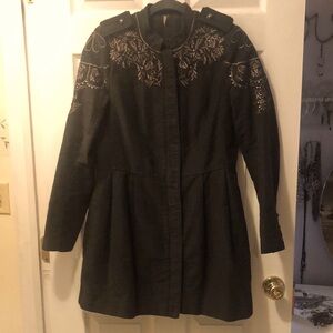 Embroidered Black Coat